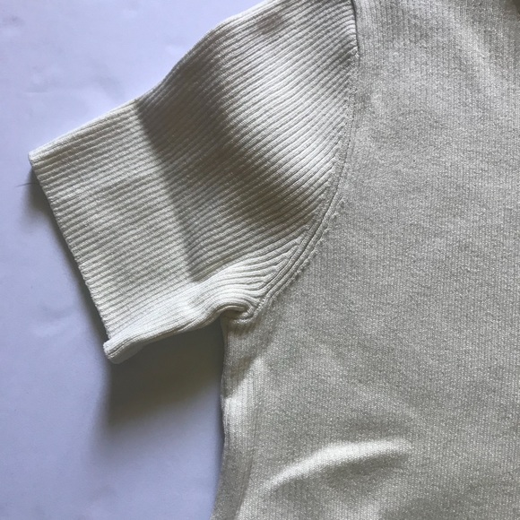 🛍 Charter Club Off White Ribbed Top - Picture 3 of 3